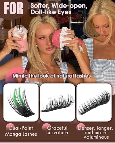 Goddvenus Wispy Manga Lash Clusters Natural Eyelash Clusters Fairy Cluster Eyelash Extensions Anime Individual Lashes C Curl Lash Extension Waterproof DIY Eye Lashes Cluster thumbnail 4