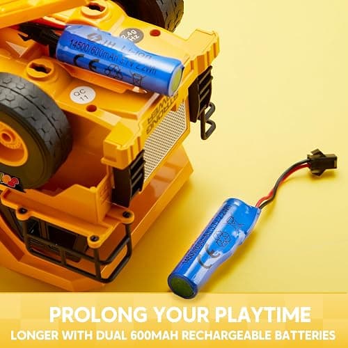JOYIN Autocarro con Cassone Ribaltabile Telecomandato, Trattore RC da 2,4 GHz con Luci e Suoni, Macchinina per Veicoli da Cantiere da Ragazzi di 3 4 5 6 7 8 anni, regalo di Natale e Compleanno thumbnail 5