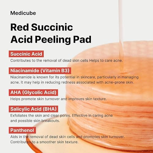 medicube Swipe & Spray Red duo for Troubled Skin: Red Succinic Acid Panthenol Facial Peeling Pads and Power Soothing Spray thumbnail 3