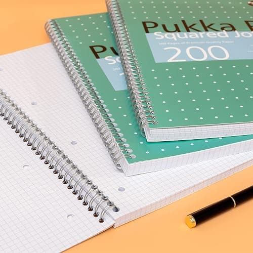 Pukka Pad, A4 Squared Metallic Jotta Book Bulk 1 Pack – 29.7 x 23cm – Wirebound Notebook with 80GSM Paper – Features 4-Hole Punch Margins and Perforated Edges - 200 Pages, Green thumbnail 6