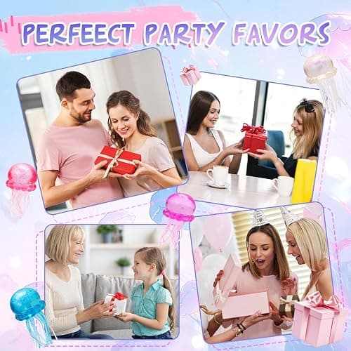 4Pack Jellyfish Squeeze Toy Set for Boys Girls Kids Children Adult Toddler, Slow Rising Sensory Fidget Toys, Ultra Soft Moldable Squishy Stress Relief, Party Favors for Office School Classroom thumbnail 7