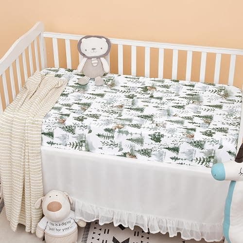 PHF 3 Pack Soft Woodland Crib Sheets Fitted, Silky Comfy Breathable Baby Sheets for Boys Girls Neutral, 28x52 Inches Fits Standard Crib and Toddler Mattresses, Woodland thumbnail 4