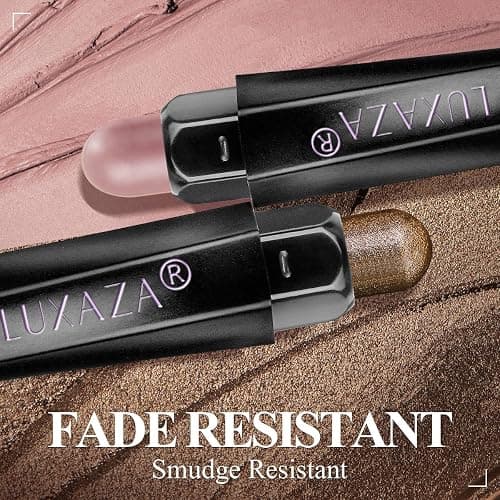 LUXAZA PRO Neutral Eyeshadow Stick Makeup 6PCS Set, Brown Nude Metallic Shimmer Matte Cream Eye Shadow Palette Eyeliner Brightener Pencil Crayon, Halloween Makeup - BROWN CANYON thumbnail 4