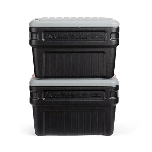 Rubbermaid ActionPacker️ 24 Gal Lockable Storage Box Pack of 2, Outdoor, Industrial, Rugged, Grey and Black thumbnail 2