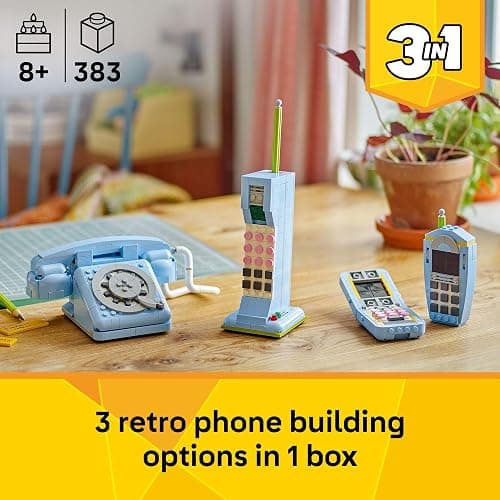 LEGO Creator 3 in 1 Retro Telephone Kids Toy - Home Decor for Bedroom or Kids Room - Building Toy and Learning Playset for Girls & Boys, Ages 8+ - Gift Idea for Birthdays or Special Occasions - 31174 thumbnail 2