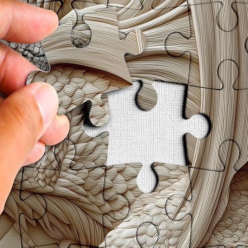 Larkipuzz 3 D Dragon Quilt Animal Puzzles for Adults 1000 Pieces | Beautiful Difficult Art Challenging Embroidery White Jigsaw Puzzle thumbnail 2
