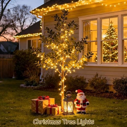 JMEXSUSS 100 LED Warm White Christmas Lights, Indoor String Light Bedroom 8 Modes Christmas Tree Lights Plug in, 33ft Connectable Fairy Twinkle Light Outdoor for Home Garden Xmas Tree Decor thumbnail 5
