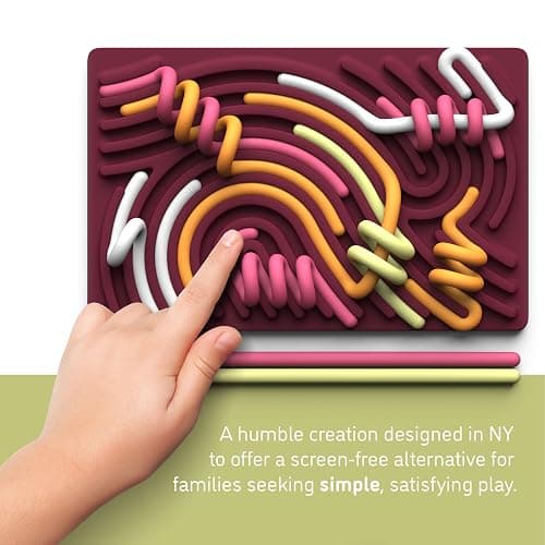 Pushpeel Sensory Activity Board: Silicone Fidget Toy for Calming, Stress, Anxiety, ADHD & Autism | Silent, No Mess | Kids 3+ & Adults | Includes Portable Travel Bag & 11 Strings thumbnail 5