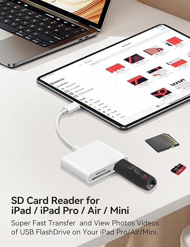 USB C to SD Card Reader, BnmxTek SD Card Adapter with SD MicroSD USB 3 Ports, USBC Memory Card Reader for iPhone 15 16, iPad, Mac, MacBook Pro/Air, Android and More USB-C/Type C Devices thumbnail 5
