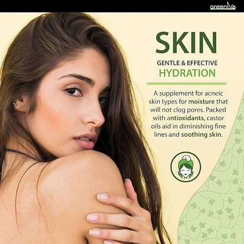 GreenIVe Castor Oil Organically Grown 100% Pure 4 fl oz Bottle Cold Pressed, Hexane Free, Eyelash and Eyebrow Growth Serum, Skin Moisturizer Detox and Wraps - 4 Fl Oz (Pack of 1) thumbnail 7
