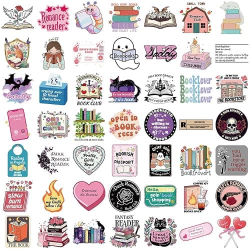50 PCS Bookish Stickers for Kindle, Reading Stickers, Aesthetic Kindle Sticker,Bookish Gifts for Woman,Girl,Book Lover,Gifts for Adult (Bookish) thumbnail 3