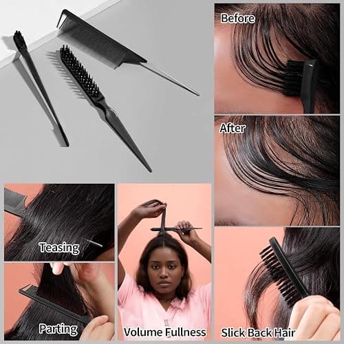 SWEET VIEW Hair Wax Stick & Slick Back Hair Brush for Tame Flyaways, Frizz, Sleek Ponytail, Buns | Pomade/Balm/Gel Stick for Woman, Styling Accessories for Girls, Kids thumbnail 2