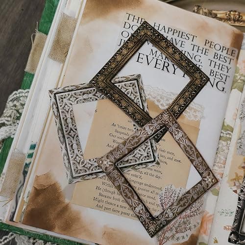100 Pcs Vintage Frame Stickers for Scrapbooking - Scrapbook Supplies, Journal Stickers & Embellishments | Bullet Journal, Junk Journal, Wedding Albums, Crafts (Black & White) thumbnail 5