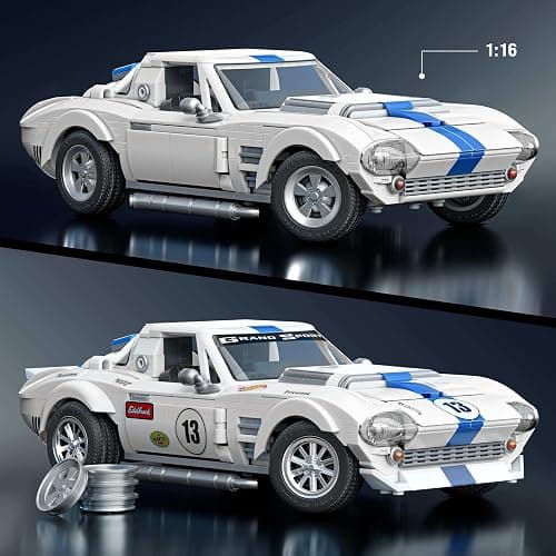 Mattel Brick Shop Hot Wheels Elite Series Building Set, Corvette Grand Sport with 918 Pieces, Realistic Details and Custom Decals, Adult Collectors and Kids Ages 10+ thumbnail 3