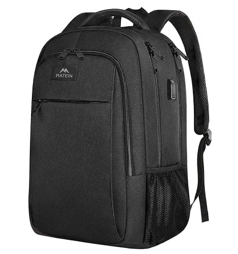 MATEIN Business Laptop Backpack, 15.6 Inch Travel Laptop Bag Rucksack with USB Charging Port, Water-Resistant Bag Daypack for Work College Computer Men Women Backpack, Black thumbnail 8
