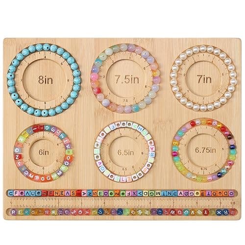 Petoysoso Bead Board for Jewelry Making, Bamboo Beading Board for Jewelry Bracelet Making, DIY Bracelet Bead Board - Image 1