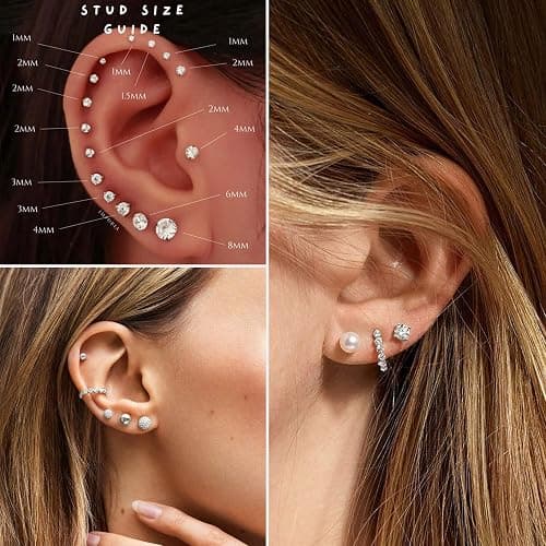 70 Pairs Gold Stud Earrings Set for Women Multipack, Trendy Hypoallergenic Pearl Cubic Zirconia Multiple Piercings Earrings Packs, Chunky Hoops Earrings for Gift Jewelry thumbnail 3