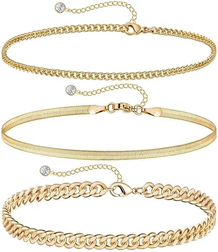 DEARMAY Gold Anklets for Women Waterproof | Non Tarnish14K Gold Plated Ankle Bracelets Set Stack, Summer Beach Jewelry Gifts for Vacation thumbnail 8
