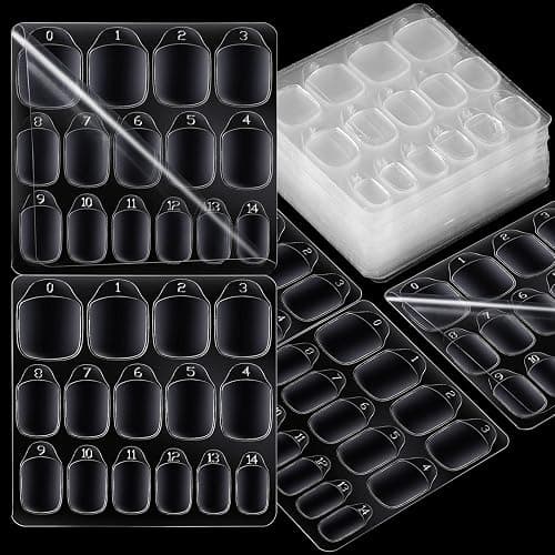 Teenitor 600pcs Nail Sticky Tabs for Press on Nails, 15 Sizes of Nail Glue Stickers for False Nails, Double Side Jelly Stickers, 40 Sheets Nail Adhesive Tabs - Image 1