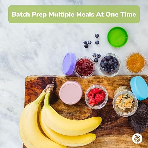 WeeSprout Glass Baby Food Storage Jars w/Lids (4 oz, 12 Pack Set) Snack, Puree, Reusable Small Containers, Breast Milk, Fridge or Freezer, Microwave & Dishwasher Safe, Essential Must Have for Infants thumbnail 4