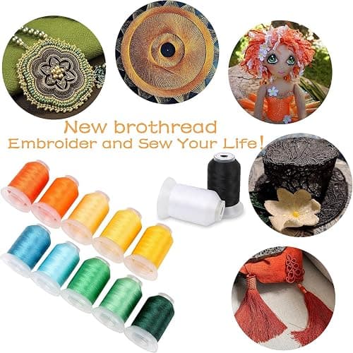 40 Spools Polyester Machine Embroidery Thread Kit 500M Colors Compatible with Brother Colors thumbnail 3