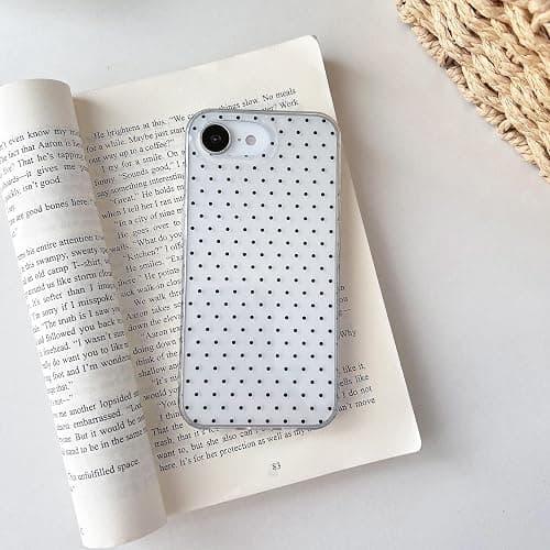 QLTYPRI Cute Phone Case for iPhone 17e/iPhone 16e Case Polka Dot Fashion Aesthetic Design for Women Girls, Slim TPU Shockproof Protective Phone Cover for iPhone 17e/16e - Clear | Black thumbnail 3