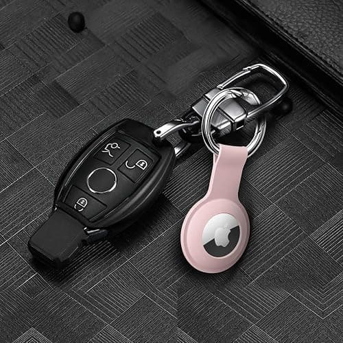 ColorCoral Holder Case for Airtag Ultra Light Silicone Sleeve for Air Tags Durable Anti-Scratch Protective Skin Cover with Anti-Losing Keychain Ring Accessory Compatible with Air-Tag (Pink) thumbnail 6