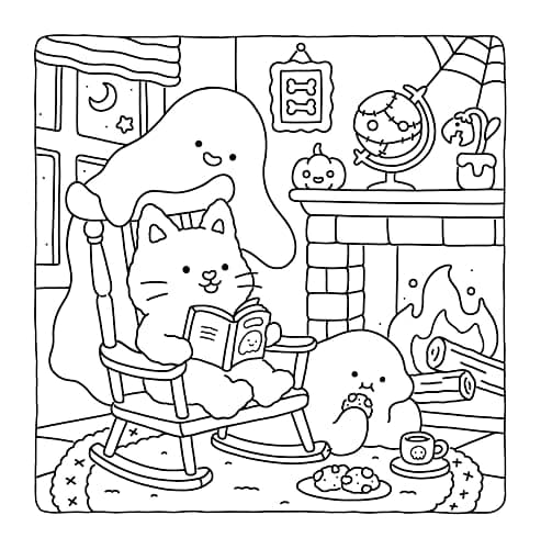 Spooky Fuzzy: Cute Creepy Coloring Book for Adults and Teens for Relaxation (Fuzzy Friends Coloring) thumbnail 7