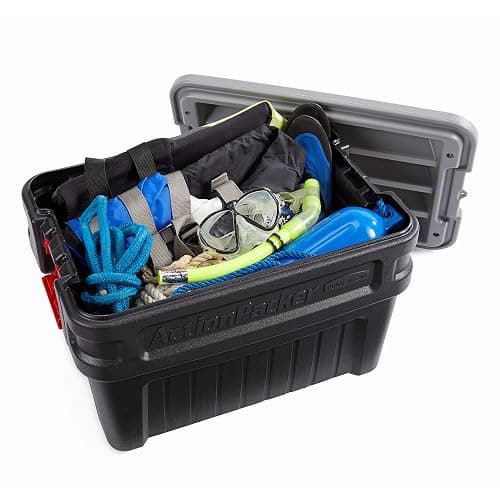 Rubbermaid ActionPacker️ 24 Gal Lockable Storage Box Pack of 2, Outdoor, Industrial, Rugged, Grey and Black thumbnail 5