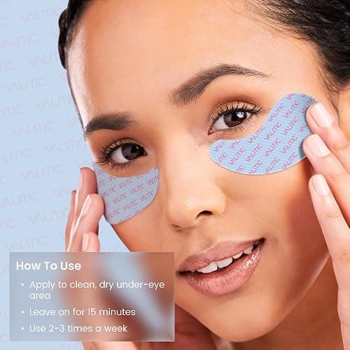 VALITIC Kojic Acid Under Eye Masks - Brightening Under Eye Patches Travel Essentials for Women and Men - Fades Dark Circles and Reduces Puffy Eyes - with Niacinamide, Collagen and Caffeine - 6 Pack thumbnail 5