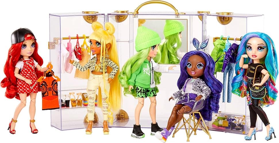 Rainbow High Deluxe Fashion Closet for 400+ Looks. Portable Clear Acrylic Playset Features 31+ Designer Doll Clothing & Accessories, Gift for Kids & Collectors, Toys for Kids Ages 6 7 8+ to 12 Years thumbnail 6