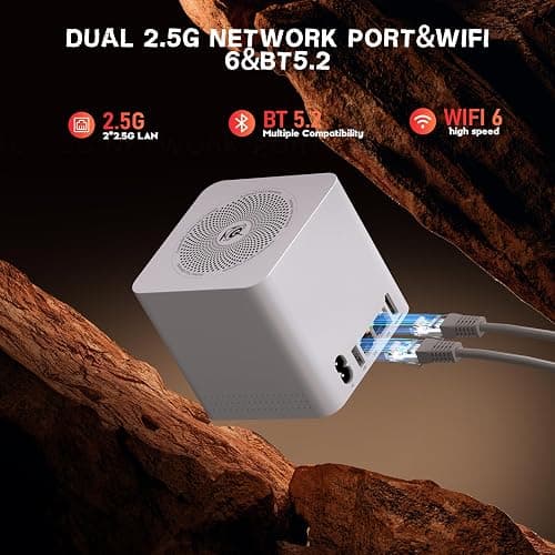 Beelink ME mini pc,N150 mini pc 12GB LPDDR5/2TB PCIe SSD, 64GB eMMC, Dual 2.5GB LAN/WiFi6/BT5.2, Home Theater/Data Center/Soft Routing/NAS Computer thumbnail 6