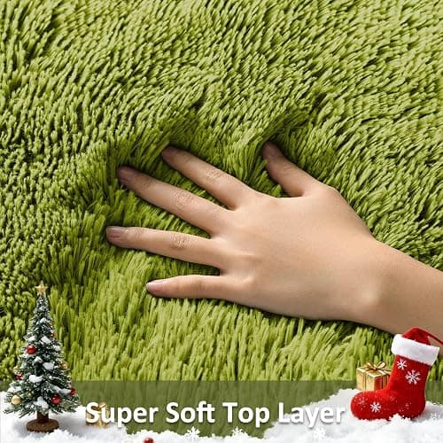 Ophanie Green Rugs for Living Room 5x8, Grass Shag Fluffy Large Fuzzy Plush Soft Carpets, Floor Shaggy Area Rugs for Bedroom, Carpet for Kids Boys Girls Dorm Nursery Home Decor Aesthetic | Soft, Plush, Fluffy, Shaggy, Large, Fuzzy, Home Decor, Aesthetic, Kids, Girls thumbnail 2