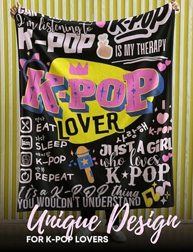 Huglanket Kpop Gifts for Teen Girl K Pop Lovers, Kpop Merch Stuff Blanket for Women for Birthday, Christmas, Violet, 50"x 65" thumbnail 2