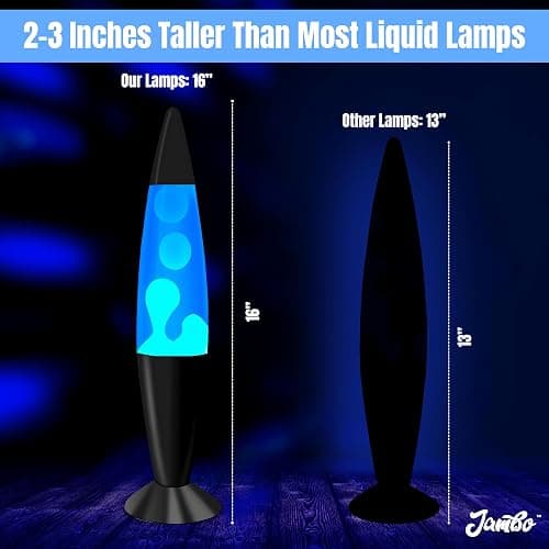JAMBO 16" Beautiful Lamp- Blue with White/Blue Wax, Relaxing Liquid Lamp for Living Room Office Bedroom Adults Teens Kids, Magma Light, Night Light Nightlight, Home Decor thumbnail 6