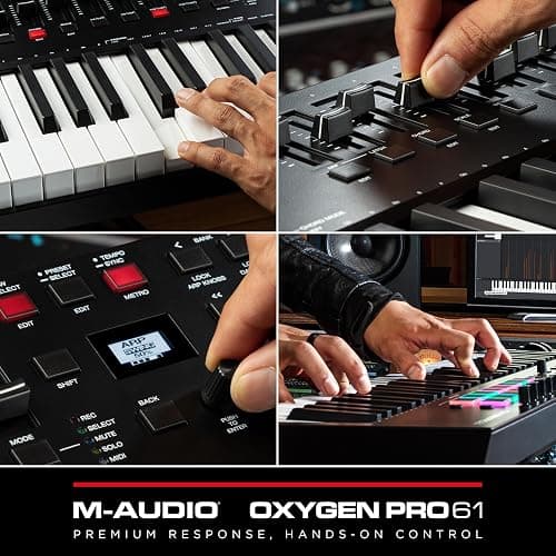 M-AUDIO Oxygen Pro 61 Key USB MIDI Keyboard Controller With Beat Pads, MIDI-assignable Knobs, Buttons and Faders, and Native Instruments Sound Package (NKS Integration) thumbnail 10