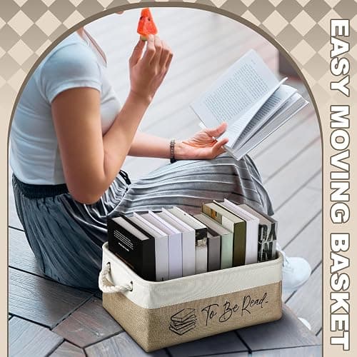 Marsui Book Lover Gifts TBR Book Storage Basket to Be Read List Storage Bin Bookish Accessories Bookworm Gift for Club Members Student Teacher Reading Accessories thumbnail 7