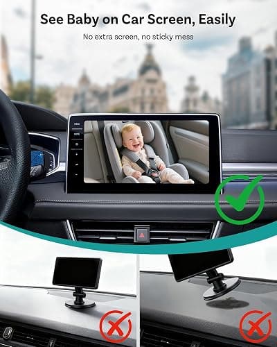 OTTOCAST Cabin Care Baby Camera for Car, 1080P Baby Car Camera with HD Night Vision, Wireless CarPlay Adapter, 150° Wide Angle, Real-Time Rear Seat Monitor thumbnail 7