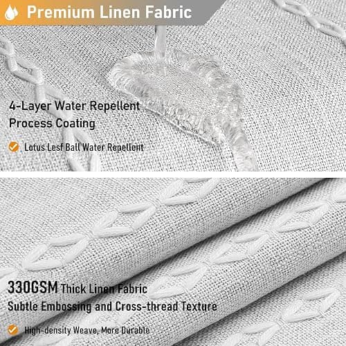 BTTN Gray Boho Farmhouse Shower Curtain, Linen Rustic Weighted Striped Fabric Shower Curtain Set with Tassel, Water Repellent, Bohemian Vintage Country Cloth Shower Curtain for Bathroom, Grey, 72x72 - Grey - 72"W x 72"L (Pack of 1) thumbnail 5