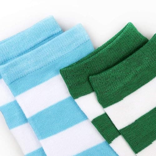 DRESHOW 6 Pairs High Thigh Socks Striped Over Knee Thin Tights Long Stocking for Women Leg Warmer thumbnail 6