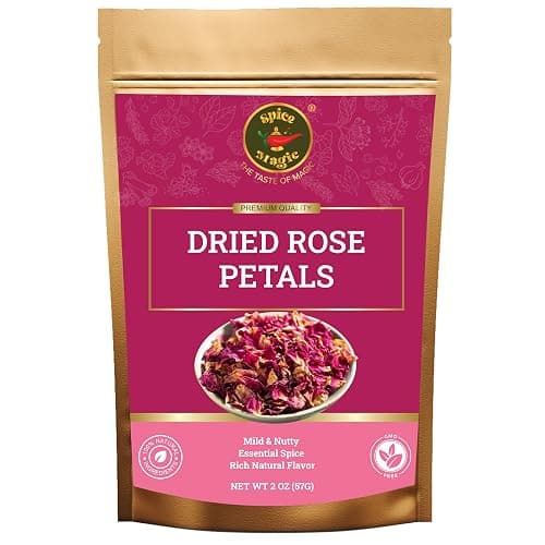 Spice Magic Dried Rose Petals | 100% Natural & Edible Rose Petals I Perfect for Herbal Teas, Desserts, Cupcake Toppings, Crafts and Decoration | Net Wt 2oz (57g) - Image 1