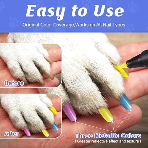 Cherocito Dog Nail Polish Pens Quick Dry, 15 Colors Safe Set for DIY Pretty Nails, Ideal Gifts for Dogs Cats Light Dark Nails, Odorless, Non-Toxic, Water-Based Pet Accessories thumbnail 3