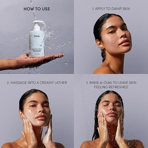 OUAI Detox Facial Cleanser - Deep Cleansing Face Wash with Glycolic Acid, Niacinamide & PHA - Removes Sweat, Dirt & Oil Without Drying - Gentle Face Cleanser for Post-Workout (7.8 Fl Oz) thumbnail 5
