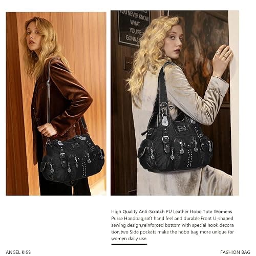 Angel Kiss Purses for Women Soft PU Leather Large Hobo Bags for Women Shoulder Bag | Soft, PU Leather, Large, Soft, PU Leather, Large thumbnail 2