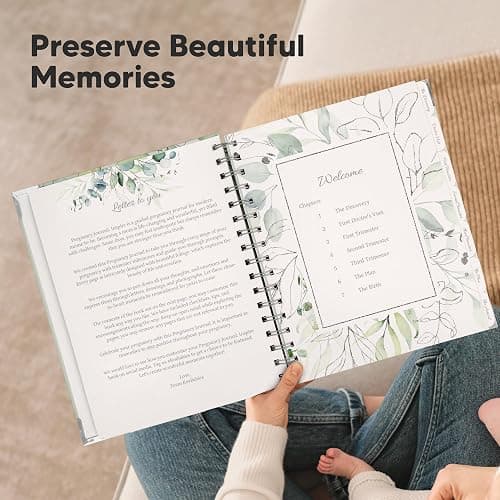 Pregnancy Journal for First Time Moms Gifts - 90 Pages Hardcover Pregnancy Memory Book, Beautiful & Cute Baby Book Keepsake, Ultrasound Baby Scrapbook, Mom To Be Gift (Sage) thumbnail 8