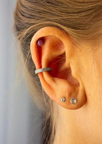 AVYRING 2 Stück Ohrloch Stecher Set und Zubehör Surgical Steel Einweg-Ohrlochpistole für Damen & Herren, Schmerzarme Piercing Pistole, Selbst-Piercing Set Ohrstecker, Silber Gold thumbnail 7