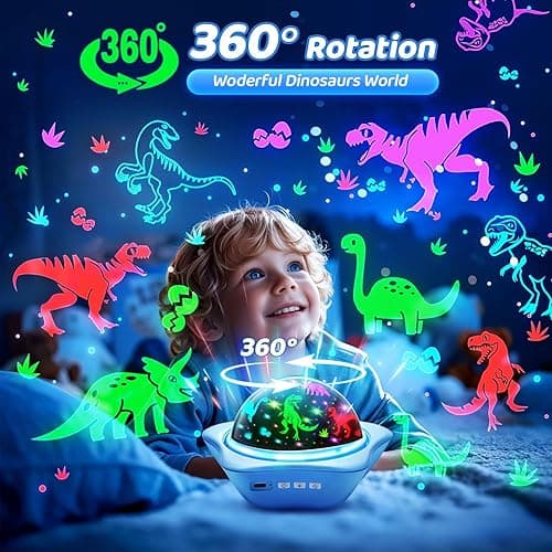 One Fire Night Light for Kids Gifts, 6 Films+78 Lighting Modes Ceiling Star Projector, Rechargeable Night Light Projector, 360°Rotating Star Lights for Bedroom Decor, Sensory Toys for Baby Boy Gifts - Blue thumbnail 5