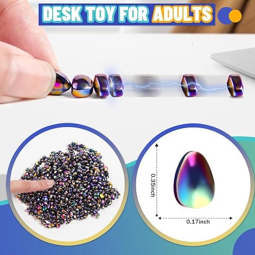 Chilvil Fidget Toys for Teen Boys Adult, Metal Squishy Squeeze Toys for Teen Girls Cool Gadgets Gift Quiet Office Desk Sensory Autism Autistic 500pc Fidgets Beads Stones ADHD Ferrite Putty thumbnail 2