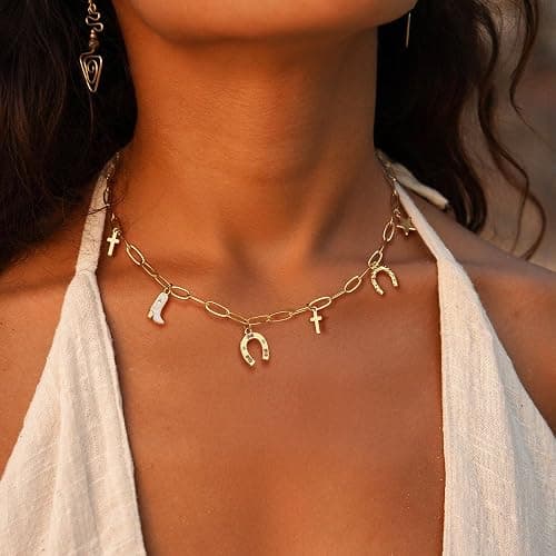 SELSHE Charm Necklace for Women,Dainty 14K Gold Plated Starfish Seashell Necklace Simple Gold Beach Necklaces for Women Trendy Beach Jewelry thumbnail 4