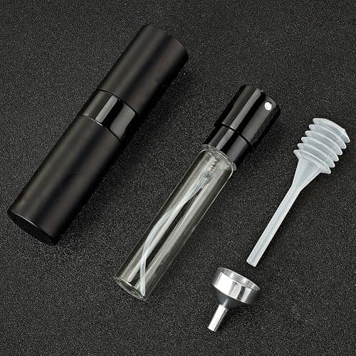 LISAPACK 8ML Atomizer Perfume Spray Bottle for Travel, Empty Refillable Cologne Dispenser, Portable Sprayer (Matte Black) thumbnail 2